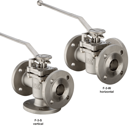 Трехходовой пробковый кран с верхним фланцем ISO